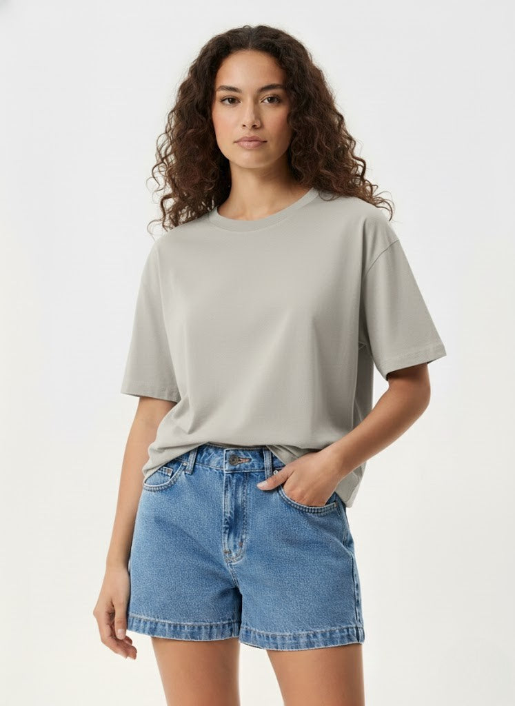 Premium Boxy Tee - Seagull grey