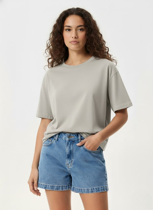 Box-Cut Tee - Seagull Grey